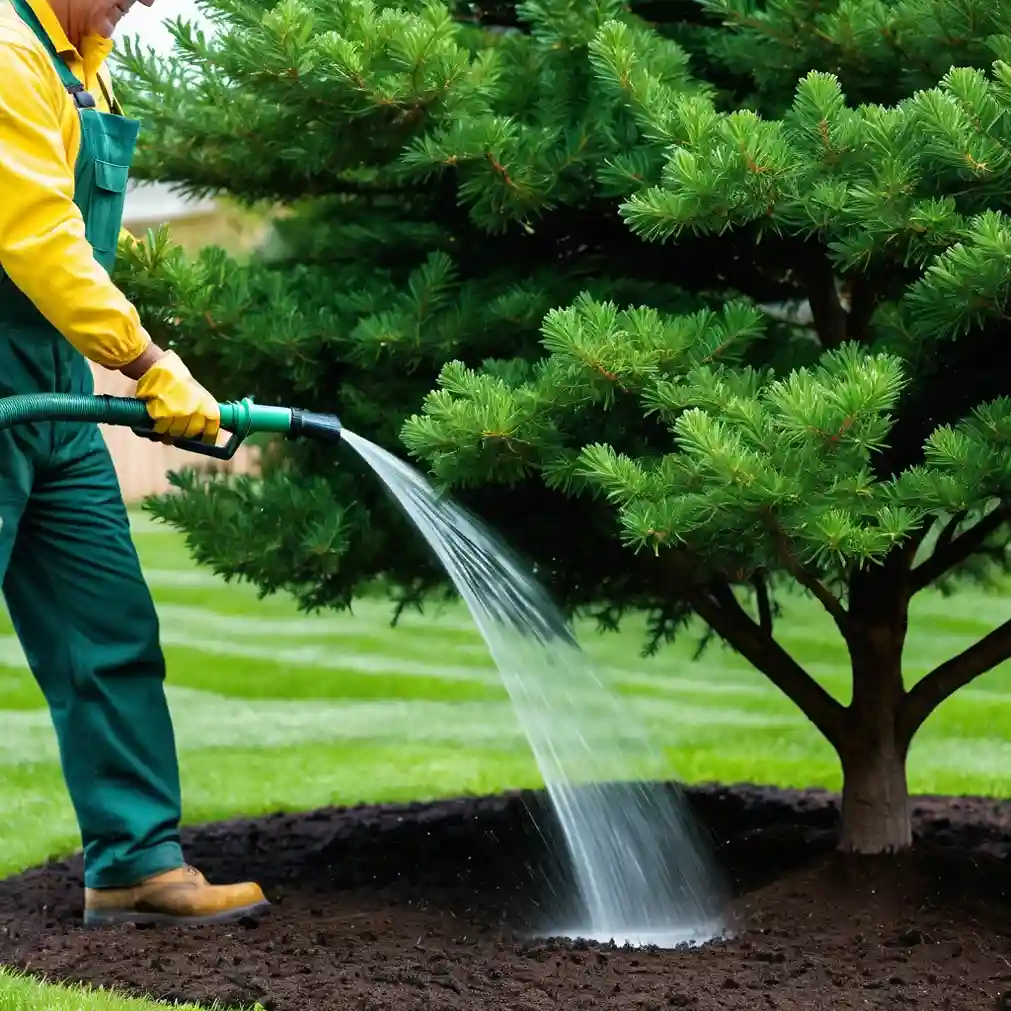Watering-Evergreen-Tree